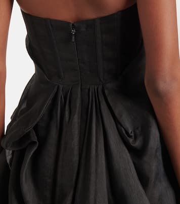 Illuminate draped linen and silk minidress | Zimmermann