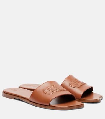 Flower leather slides | Chloé