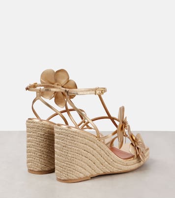Sandales compensées Orchid 110 en cuir métallisé | Zimmermann
