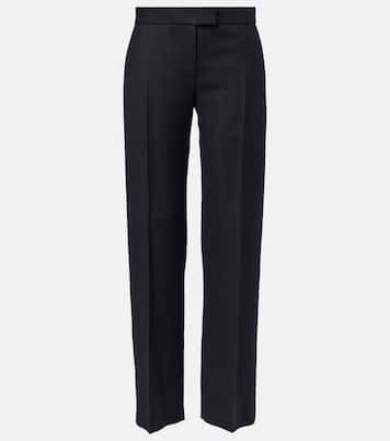 Lenn pinstripe wool-blend straight pants | Khaite