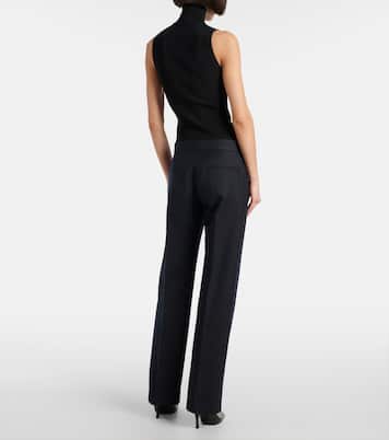 Lenn pinstripe wool-blend straight pants | Khaite