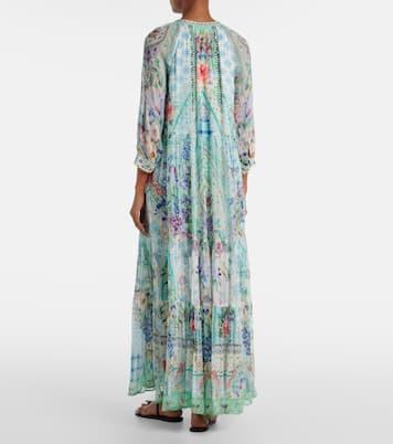 Verziertes Maxikleid aus Seide | Camilla