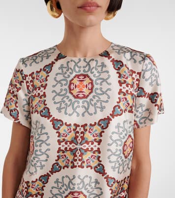 Swing printed silk satin minidress | La DoubleJ