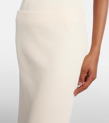 Ribbed-knit cotton-blend midi skirt | Vince
