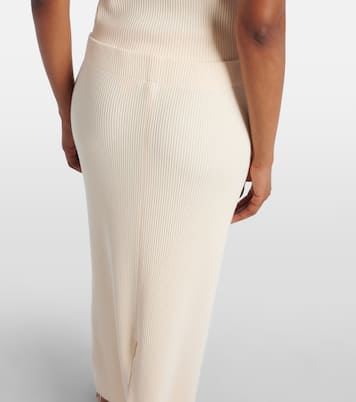 Ribbed-knit cotton-blend midi skirt | Vince