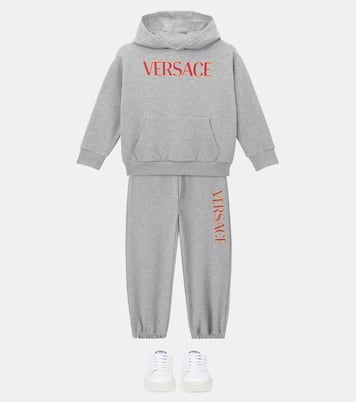 Logo cotton jersey sweatpants | Versace Kids