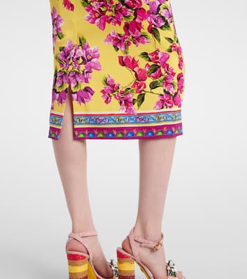 Abito midi Taormina in misto seta con stampa floreale | Dolce&Gabbana