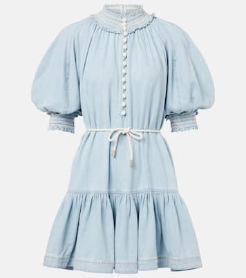 Vestido corto Ascension de denim con volantes | Zimmermann