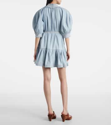 Vestido corto Ascension de denim con volantes | Zimmermann