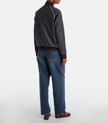 Veste blouson rayée en laine vierge | Miu Miu