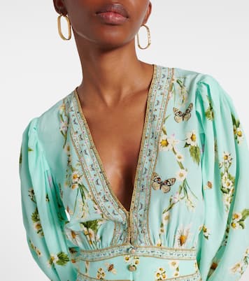 Vestido largo Floral Freefall de seda | Camilla