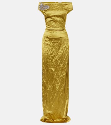 Embellished off-shoulder satin gown | Erdem