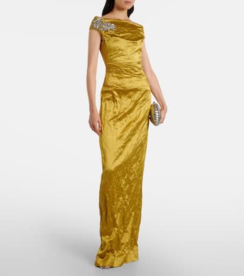 Embellished off-shoulder satin gown | Erdem