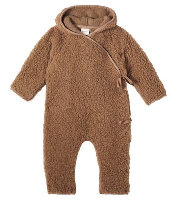 Baby hooded wool teddy onesie | Binibamba