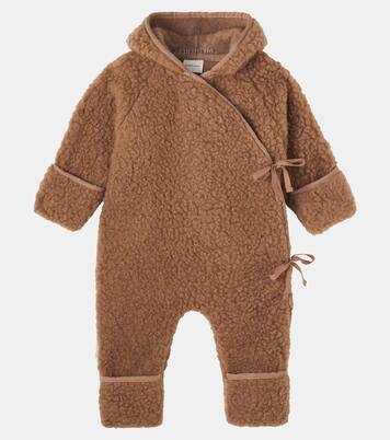 Baby hooded wool teddy onesie | Binibamba
