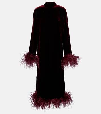 Abito midi Gina Venti con piume | Taller Marmo