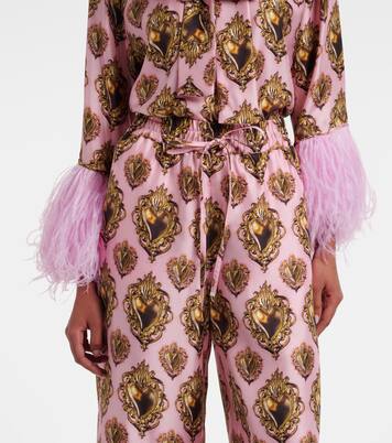 Printed high-rise silk palazzo pants | Dolce&Gabbana
