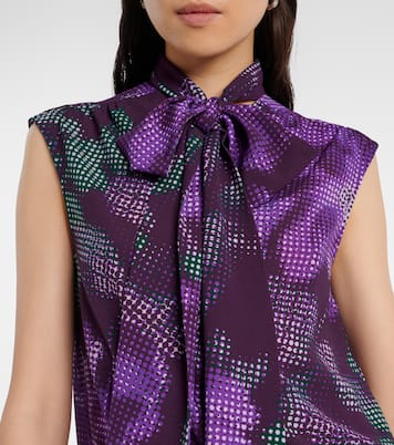 Floral tie-neck top | Dries Van Noten
