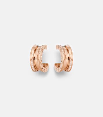 Orecchini B.zero1 in oro rosa 18kt con diamanti | Bvlgari