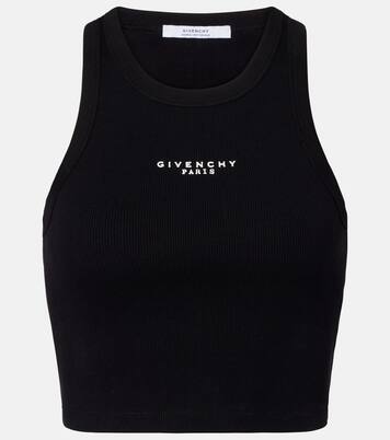 Logo cropped cotton jersey tank top | Givenchy