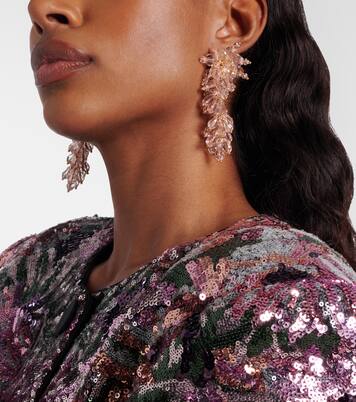 Crystal-embellished drop earrings | Self-Portrait