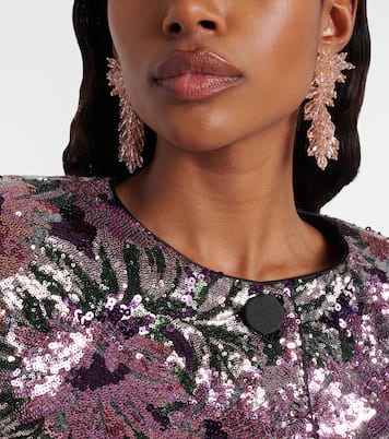 Crystal-embellished drop earrings | Self-Portrait
