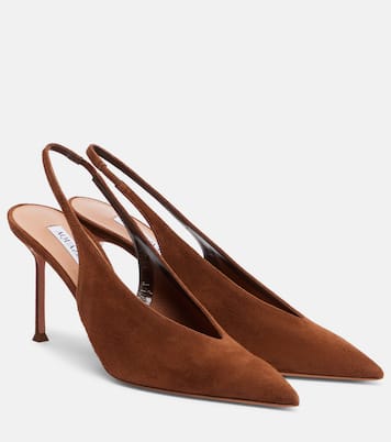 Voltaire 85 suede slingback pumps | Aquazzura