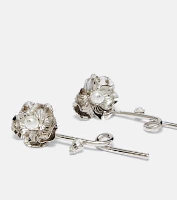 크리스털 임벨리시드 포 펄 이어링 | Simone Rocha