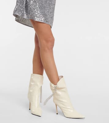 Oriel 95 patent leather ankle boots | Jimmy Choo