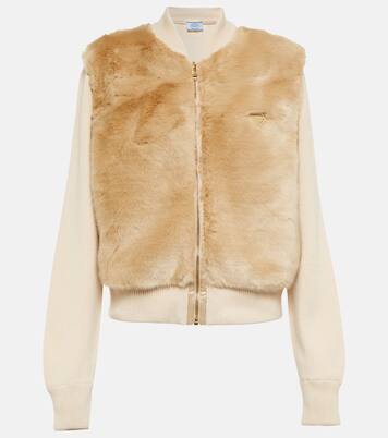 Chaqueta de pelo sintético y cachemir | Prada