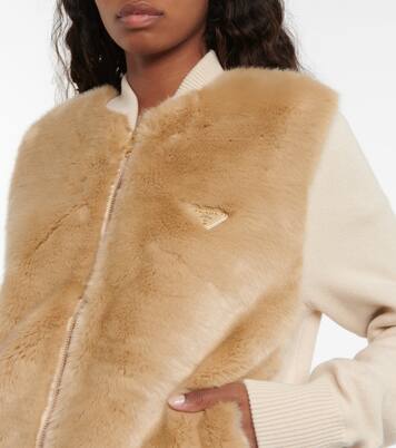 Chaqueta de pelo sintético y cachemir | Prada