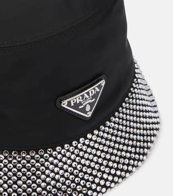 Cappello da pescatore in nylon con cristalli | Prada