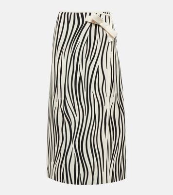 Falda midi en mezcla de lana estampada | Valentino