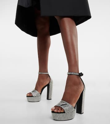 Embellished satin platform sandals | Prada