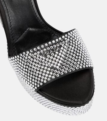 Embellished satin platform sandals | Prada