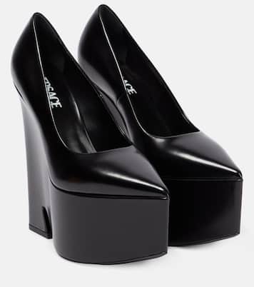 Tempest leather platform pumps | Versace