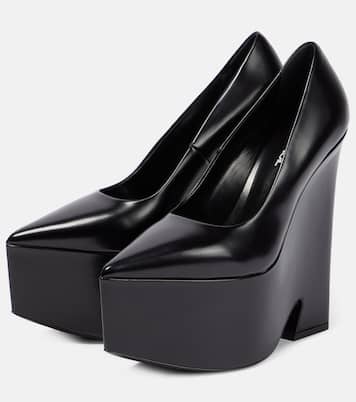 Tempest leather platform pumps | Versace