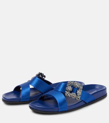 Chilanghi embellished satin sandals | Manolo Blahnik