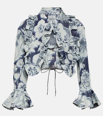 Blusa Heart in cotone con stampa e ruches | Vivienne Westwood