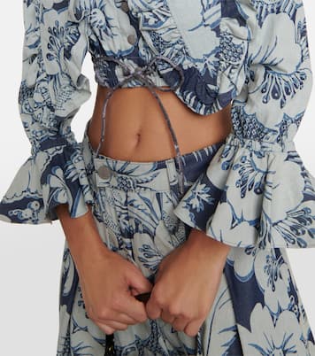 Blusa Heart in cotone con stampa e ruches | Vivienne Westwood