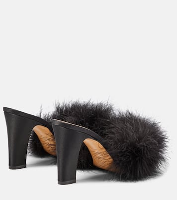 Feather-embellished mules | Maison Margiela