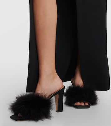 Feather-embellished mules | Maison Margiela