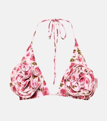 Floral-appliqué triangle bikini top | Magda Butrym