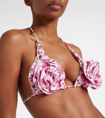 Floral-appliqué triangle bikini top | Magda Butrym