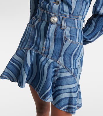 Minifalda Sunray de denim con volantes | Area
