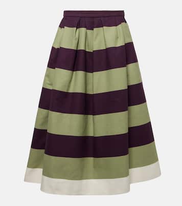 Gonna midi in cotone a righe | Dries Van Noten