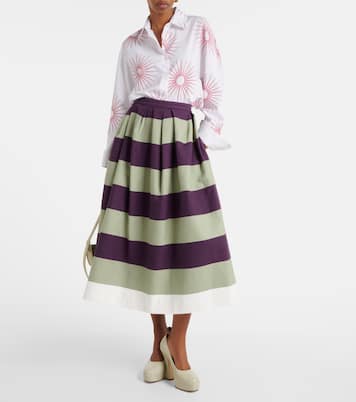 Gonna midi in cotone a righe | Dries Van Noten