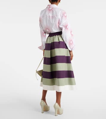 Gonna midi in cotone a righe | Dries Van Noten