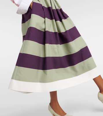 Gonna midi in cotone a righe | Dries Van Noten