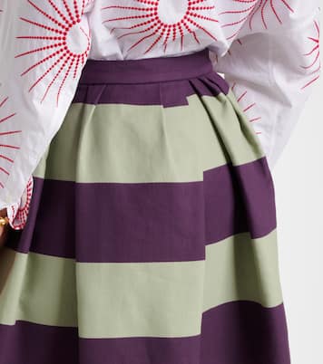 Gonna midi in cotone a righe | Dries Van Noten